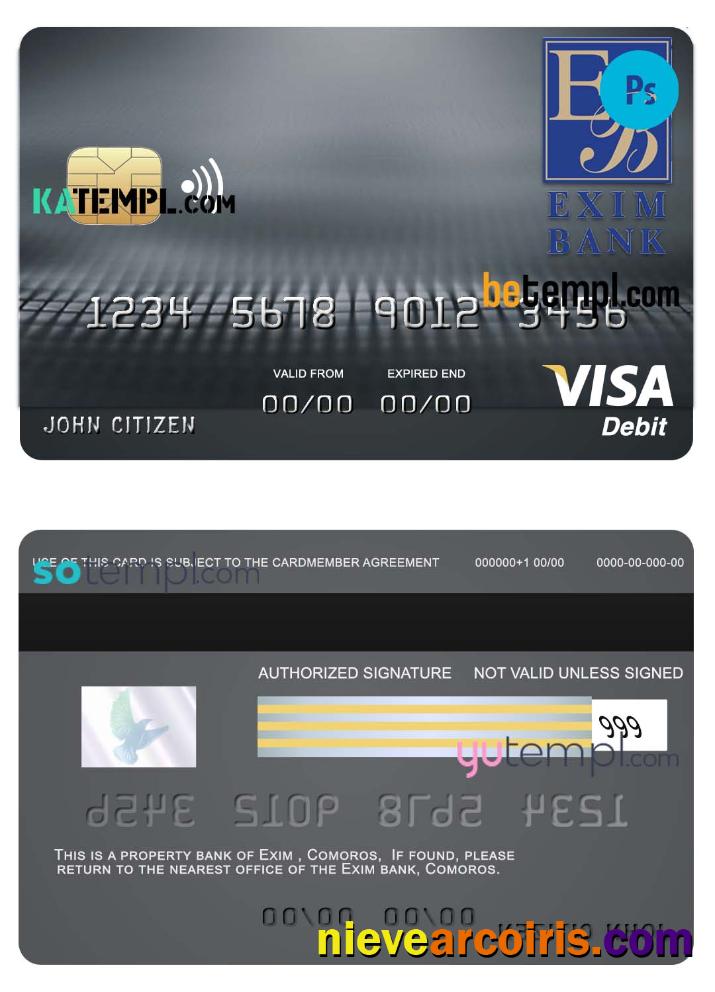 Comoros Exim bank visa debit card